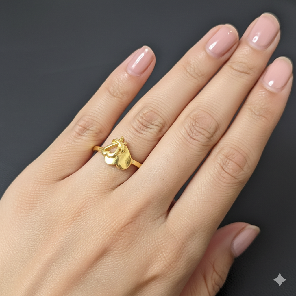 (GLFR9) TRJ (SIZE: 15) WGT: 1.530 GM APPROX BIS CERTIFIED HUID HALLMARK 9KT GOLD FINGER RING FOR WOMEN 1 PIECE FOR REGULAR USE.