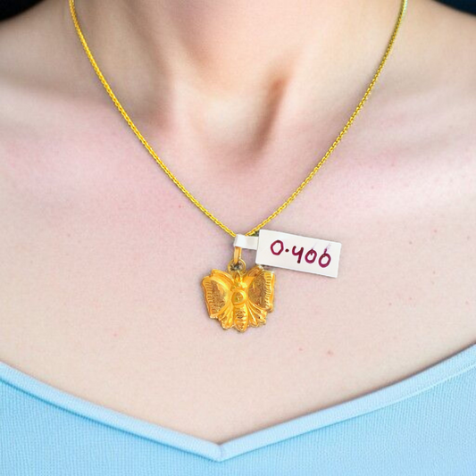 (GLKD) LOCKET WGT: 0.400 GM APPROX KDM GOLD LOCKET 1 PIECE (50 TONCH) WITH ADJUSTABLE TASSEL FOR GIFTING PURPOSE (CHAIN NOT INCLUDED).