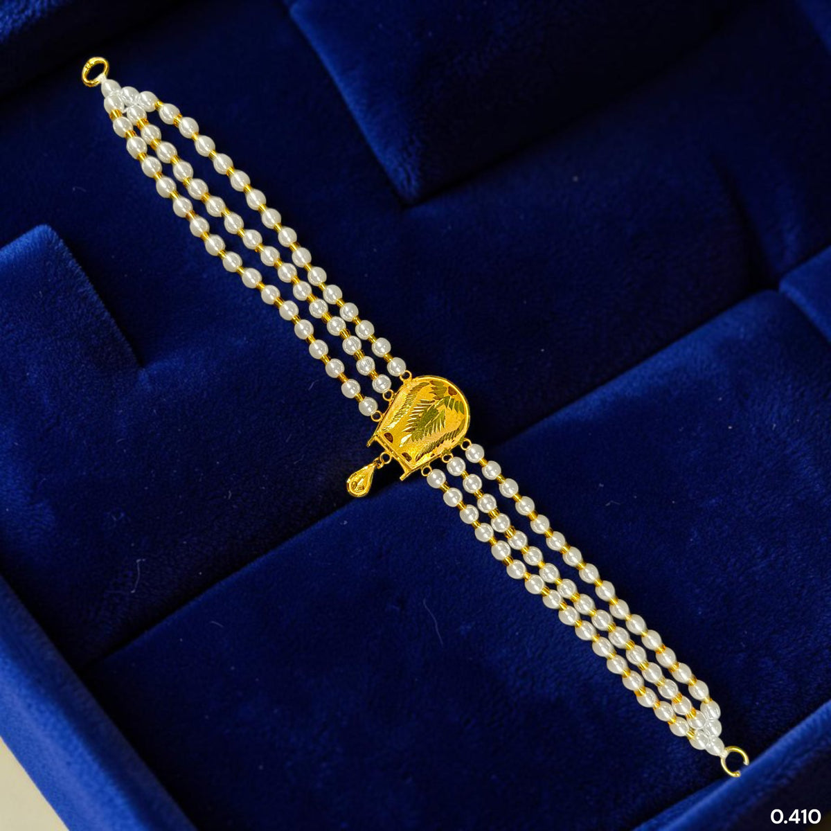 GMC9K- (K72VP2)-(WGT: 0.410 GM APPROX) BIS CERTIFIED HUID HALLMARK 375 9KT GOLD MOTI CHOKER 1 PIECE WITH ADJUSTABLE TASSEL FOR GIFT IN MARRIAGE.