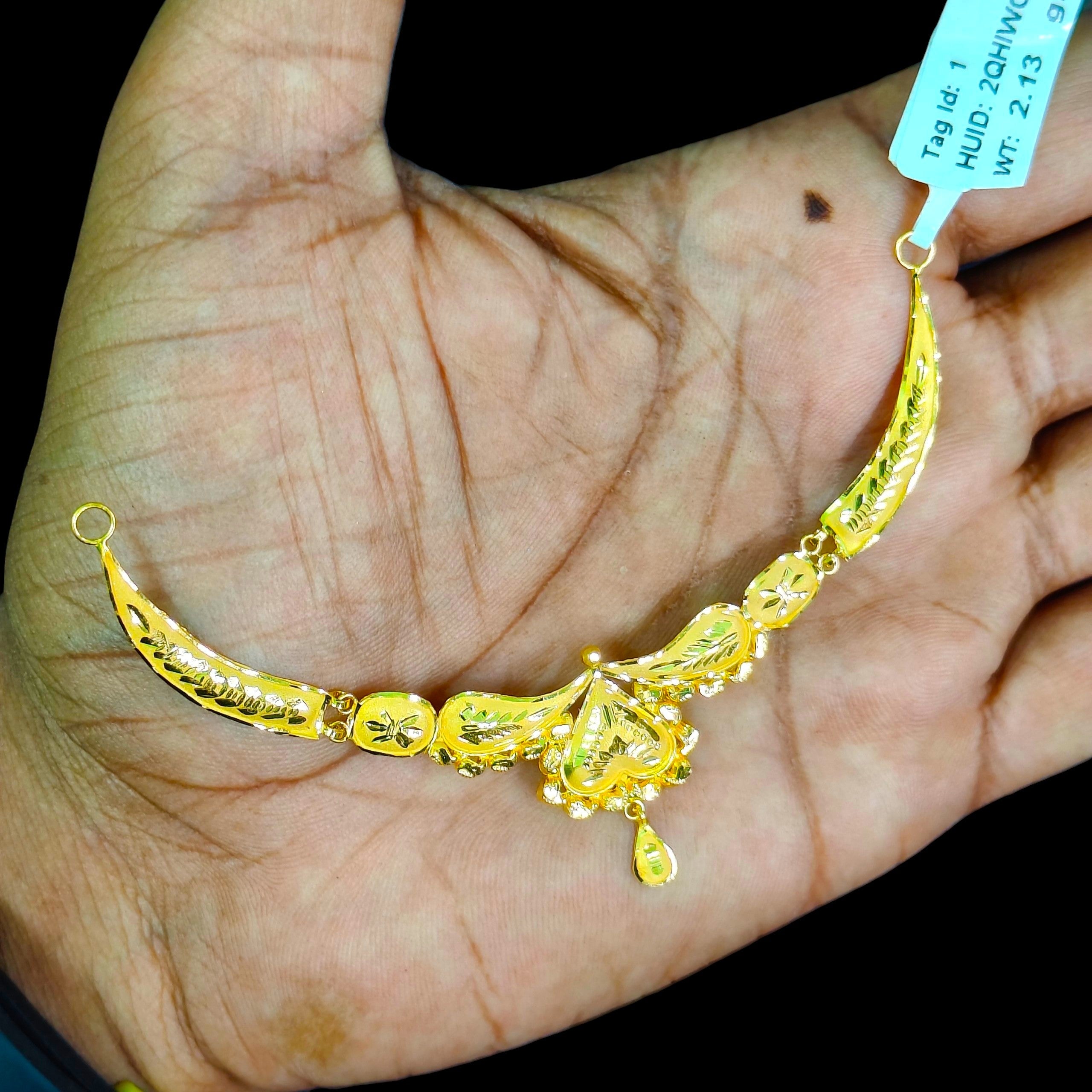 GOLD NECKLACE- BIS CERTIFIED HUID HALLMAR 916 22KT GOLD NECKLACE CHOKER (WGT: 2.130 GM) 1 PIECE FOR WOMEN.