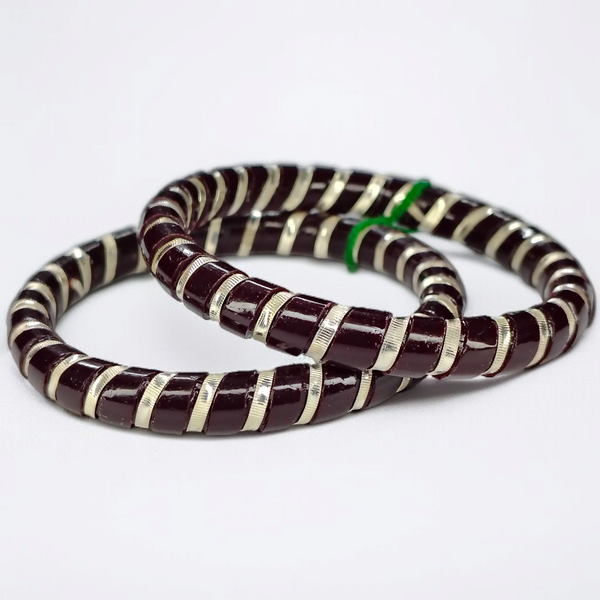 COFFEE SPIRAL DESIGN 995 ORIGINAL SILVER POLA BANGLES FOR WOMEN 1 PAIR - SOLD AS MRP BY RAJLAXMI (GET FREE SILVER POLA RING) HAPPY HOURS OFFER.