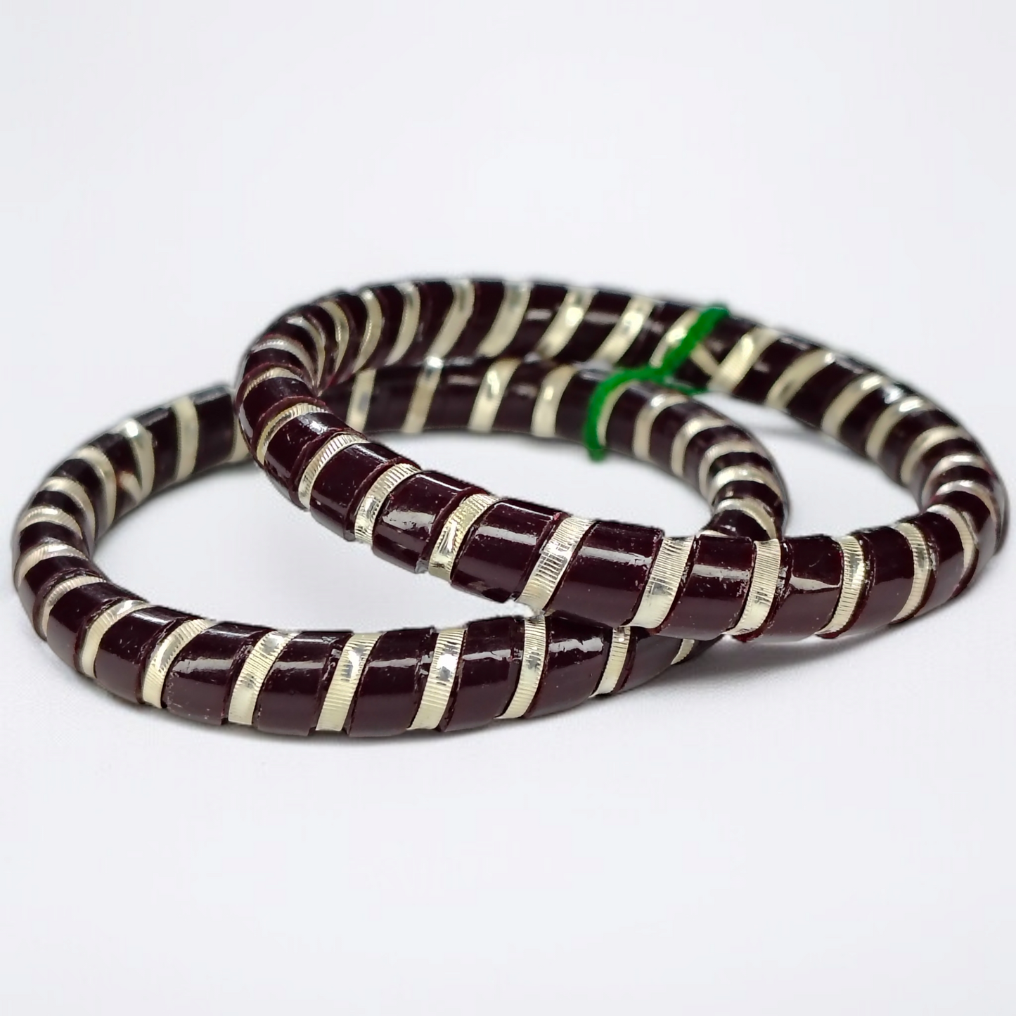 COFFEE SPIRAL DESIGN 995 ORIGINAL SILVER POLA BANGLES FOR WOMEN 1 PAIR - SOLD AS MRP BY RAJLAXMI (GET FREE SILVER POLA RING) HAPPY HOURS OFFER.