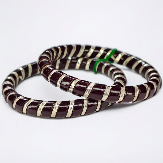COFFEE SPIRAL DESIGN 995 ORIGINAL SILVER POLA BANGLES FOR WOMEN 1 PAIR - SOLD AS MRP BY RAJLAXMI (GET FREE SILVER POLA RING) HAPPY HOURS OFFER.