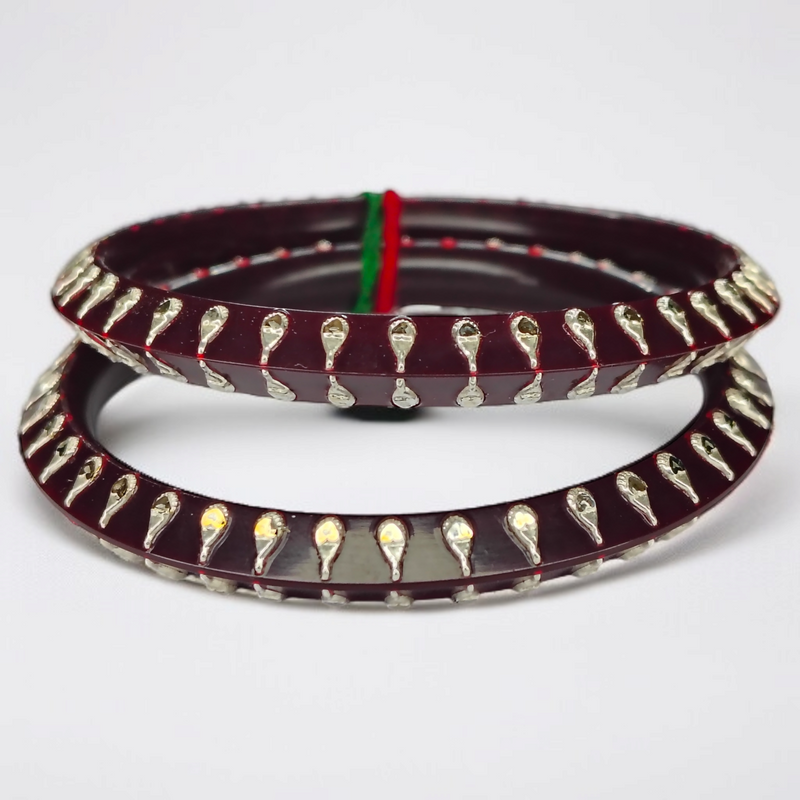 SILVER POLA- COFFEE LITE KANKAN DESIGN 995 ORIGINAL SILVER POLA BANGLES FOR WOMEN 1 PAIR - SOLD AS MRP BY RAJLAXMI.
