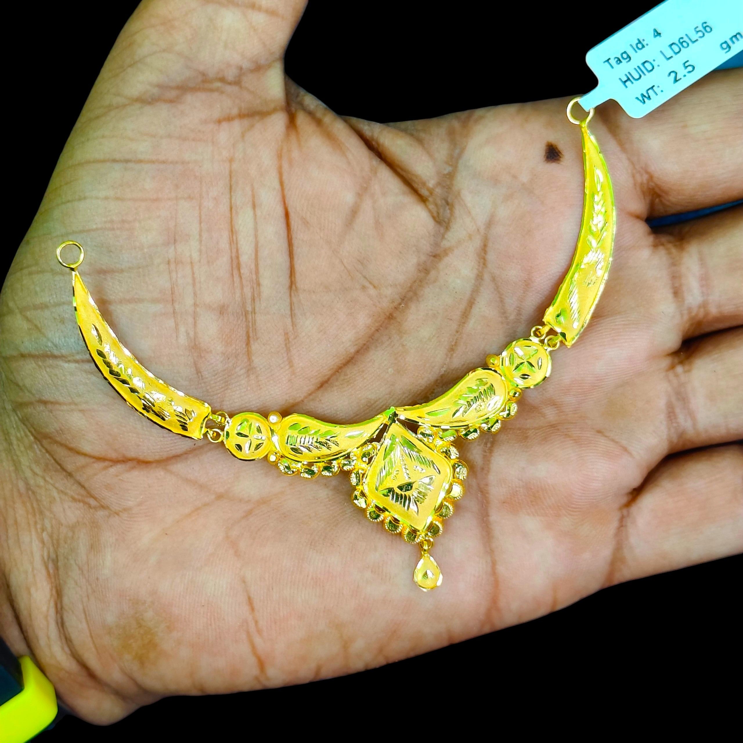 GOLD NECKLACE- BIS CERTIFIED HUID HALLMAR 916 22KT GOLD NECKLACE CHOKER (WGT: 2.500 GM) 1 PIECE FOR WOMEN.