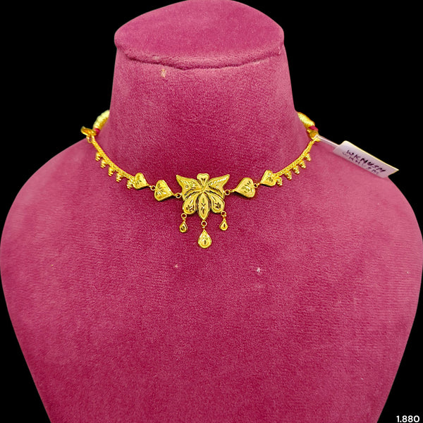 GCN9K- (WKNUSM) (WGT: 1.880 GM APPROX) BIS CERTIFIED HUID HALLMARK 375 9KT GOLD CHOKER 1 PIECE FOR WOMEN.