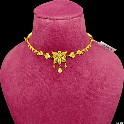 GCN9K- (WKNUSM) (WGT: 1.880 GM APPROX) BIS CERTIFIED HUID HALLMARK 375 9KT GOLD CHOKER 1 PIECE FOR WOMEN.