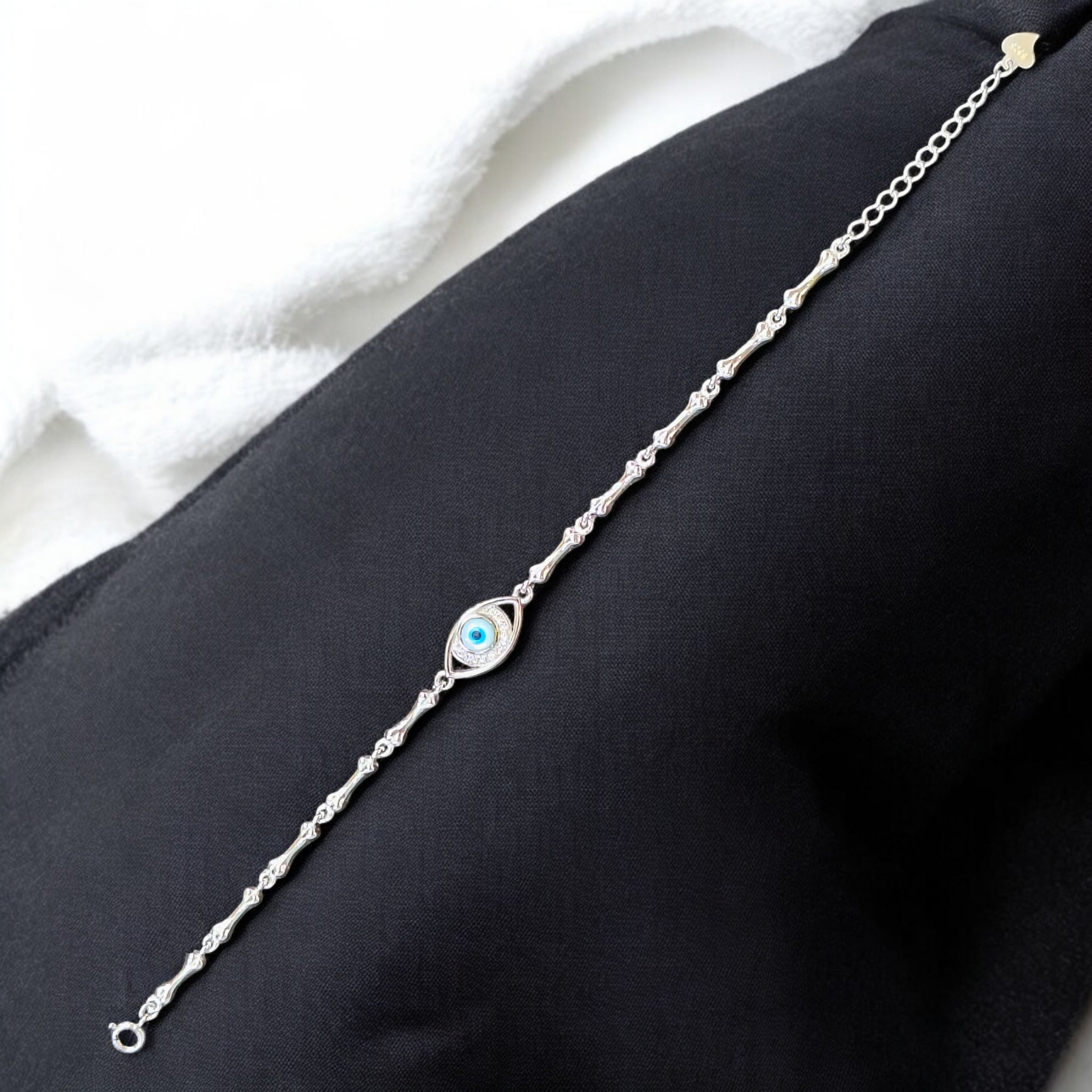 EVIL EYE BANKOK IMPORTED BIS CERTIFIED HALLMARK 925 SILVER BRACELET FOR WOMEN 1 PIECE- (ADJUSTABLE FREE SIZE) GET ANY DESIGN AS PER AVAILABLITY (SOLD ON MRP)