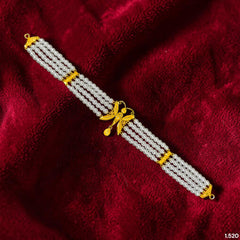 GMC22K- (BS1HZL) (WGT: 1.520 GM APPROX) BIS HALLMARK CERTIFIED 916 22KT GOLD MOTI CHOKER 1 PIECE  WITH ADJUSTABLE TASSEL FOR GIFT IN MARRIAGE.