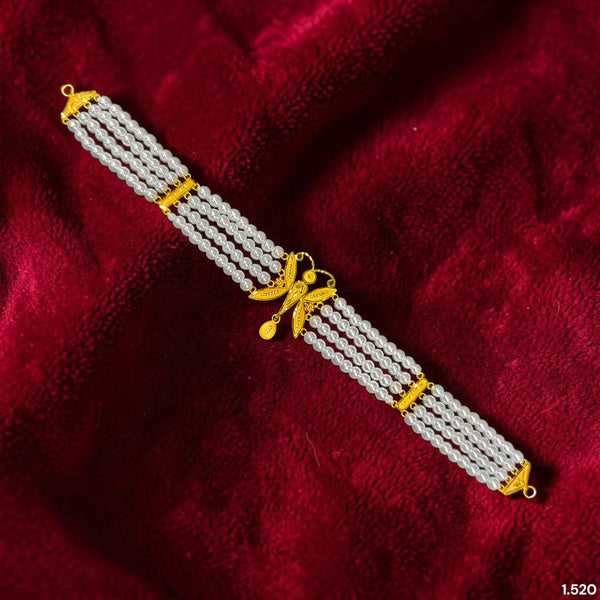 GMC22K- (BS1HZL) (WGT: 1.520 GM APPROX) BIS HALLMARK CERTIFIED 916 22KT GOLD MOTI CHOKER 1 PIECE  WITH ADJUSTABLE TASSEL FOR GIFT IN MARRIAGE.