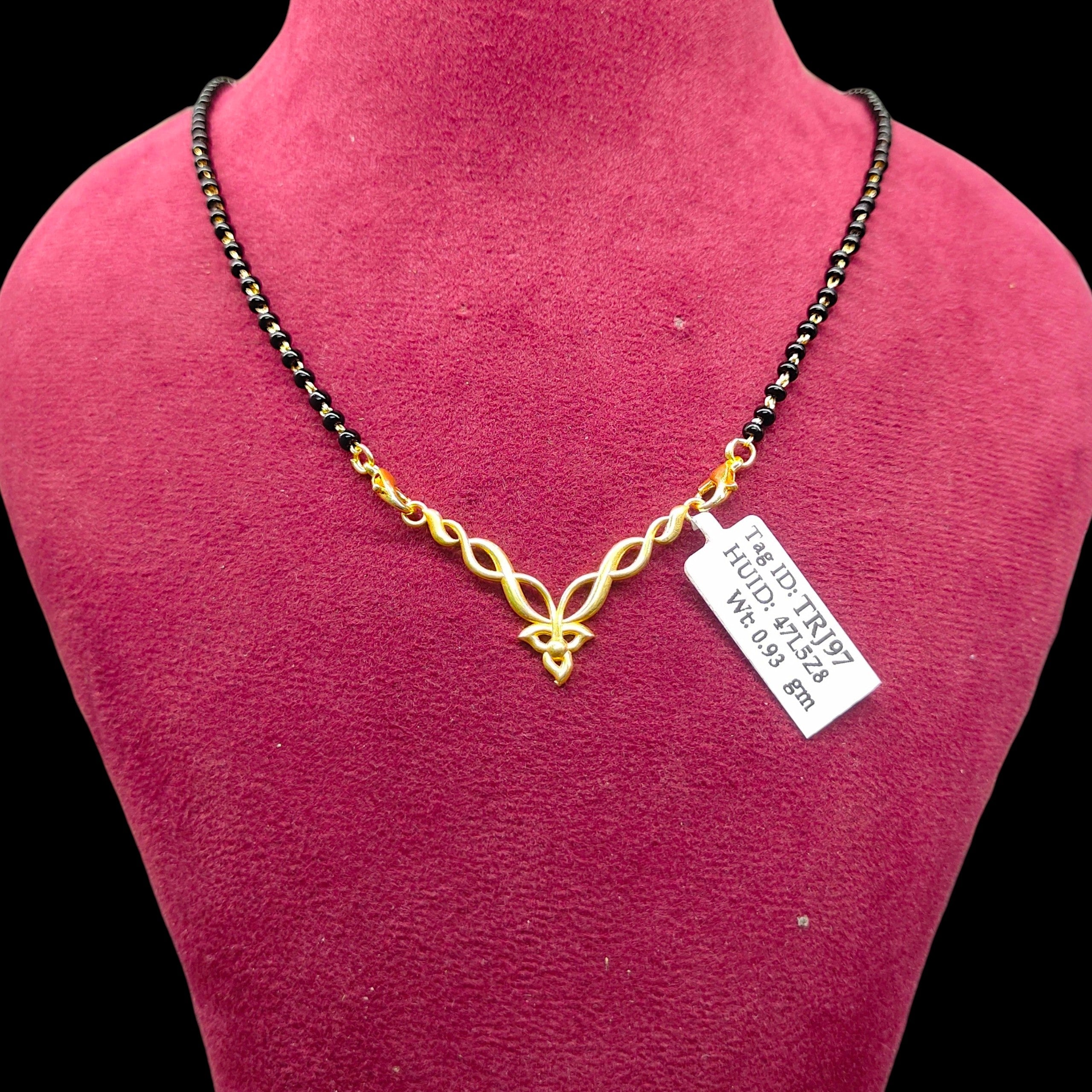 GOLD PENDANT- (WGT: 0.930 GM APPROX) BIS CERTIFIED HUID HALLMARK 375 9KT GOLD PENDANT FOR WOMEN 1 PIECE WITH FREE MANGALSUTRA & TASSEL.