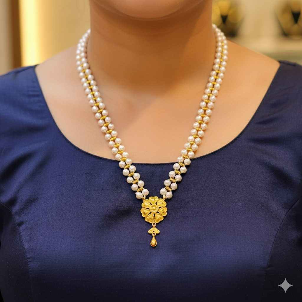 (GMP22) BIS CERTIFIED WGT: 0.810 GM APPROX HUID HALLMARK 916 22KT GOLD MOTI PENDANT 1 PIECE FOR YOUR BEAUTIFUL WIFE.