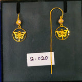 (GSD) RAJLAXMI WGT: 2.00 GM APPROX 18KT HALLMARK GOLD SUI DHAGA EARRINGS 1 PAIR FOR DAILY WEAR.