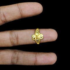 LADIES RING- (SIZE: 15) WGT: 0.750 GM APPROX BIS CERTIFIED HUID HALLMARK 9KT GOLD FINGER RING FOR WOMEN 1 PIECE. (37TXBC)