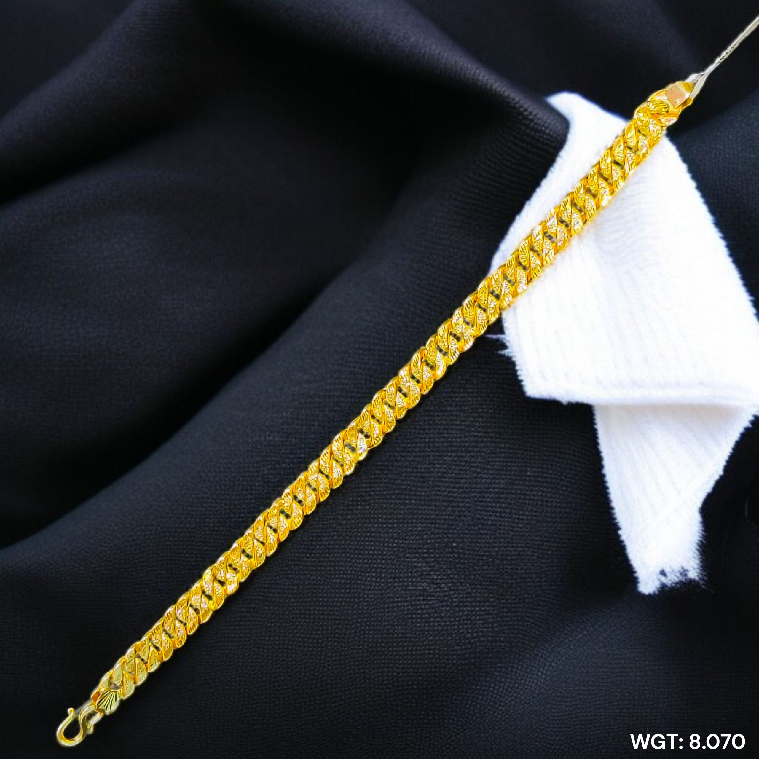 (GMW) TRJ HU9A4J 8" INCH WGT: 8.070 GM APPROX HUID HALLMARK 22KT GOLD WRISTLET 1 PIECE FOR UNISEX STYLE.