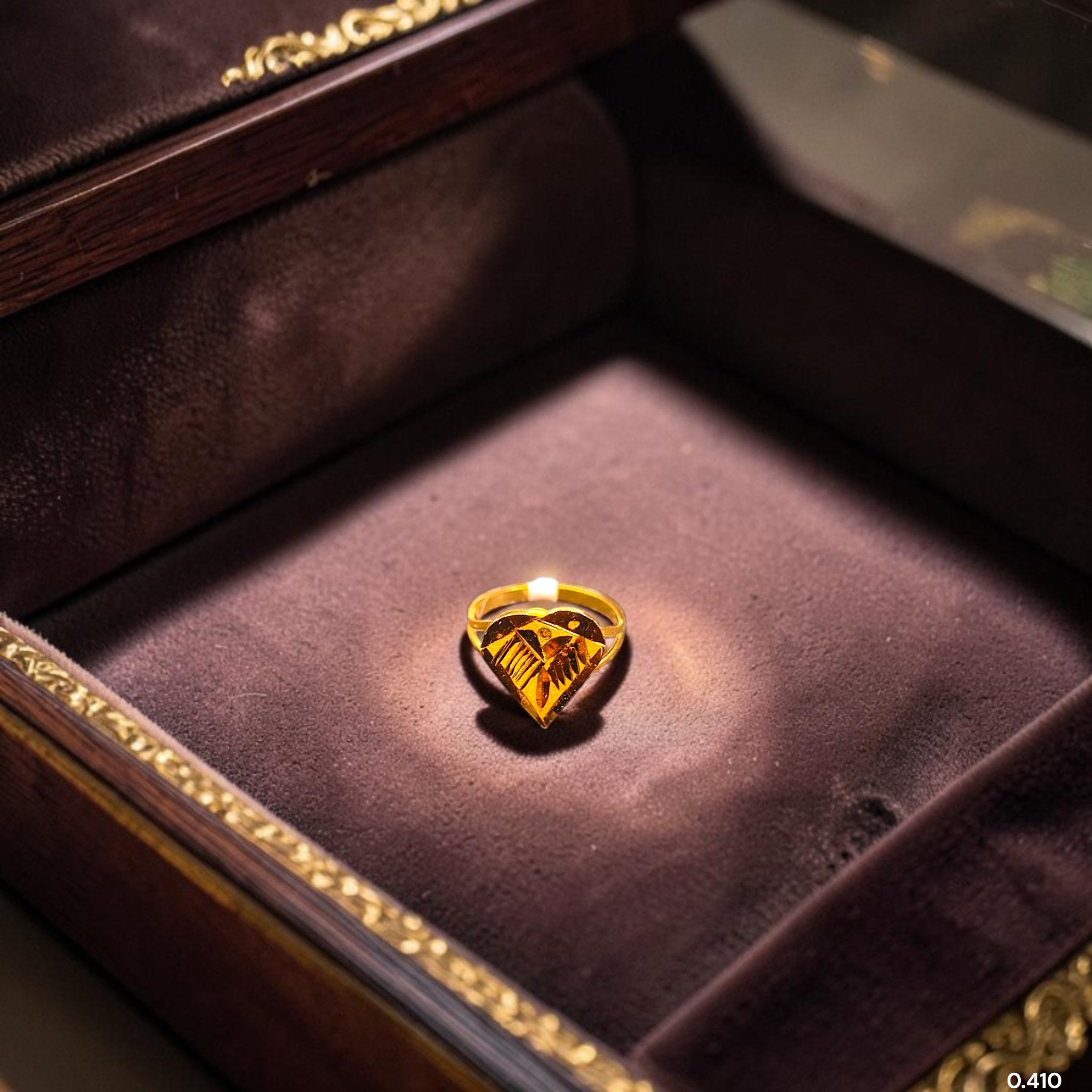 BABY JEWELLERY- TRJ WGT: 0.410 GM APPROX 22KT HUID HALLMARK GOLD BABY FINGER RING 1 PIECE FOR RICE CEREMONY & BIRTHDAY.