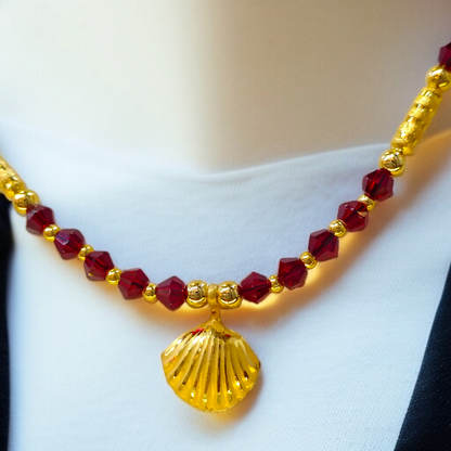 SHELL DESIGN (WGT: 0.220 GM APPROX) KDM GOLD LOCKET 1 PIECE WITH TASSEL (50 TONCH) BEST FOR GIFT IN MARRIAGE.
