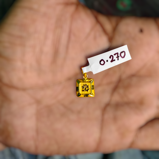 (GLKD) LOCKET WGT: 0.270 GM APPROX KDM GOLD LOCKET 1 PIECE (50 TONCH) WITH ADJUSTABLE TASSEL FOR GIFTING PURPOSE (CHAIN NOT INCLUDED).