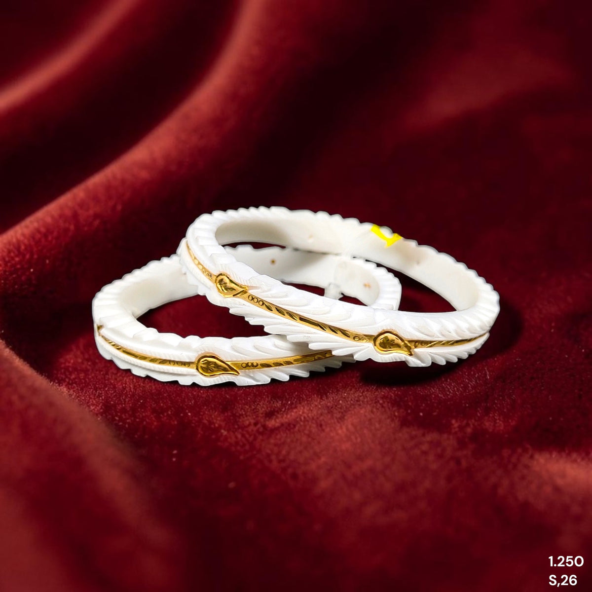 GSB9K- SIZE:26 (WGT: 1.250 GM APPROX) BIS CERTIFIED HUID HALLMARK 375 9KT GOLD SAKHA BADHANO 1 PAIR FOR WOMEN (CHILA PATH DESIGN) NOT FOR REGULAR USE. (GUBGAM)-(51258X)