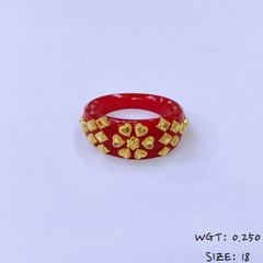 (GPR) TRJ (SIZE: 18) WGT: 0.250 GM APPROX (50 TONCH) KDM GOLD POLA RING FOR WOMEN 1 PIECE FOR GIFT (SOLD ON MRP)