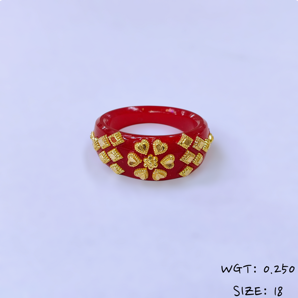 (GPR) TRJ (SIZE: 18) WGT: 0.250 GM APPROX (50 TONCH) KDM GOLD POLA RING FOR WOMEN 1 PIECE FOR GIFT (SOLD ON MRP)