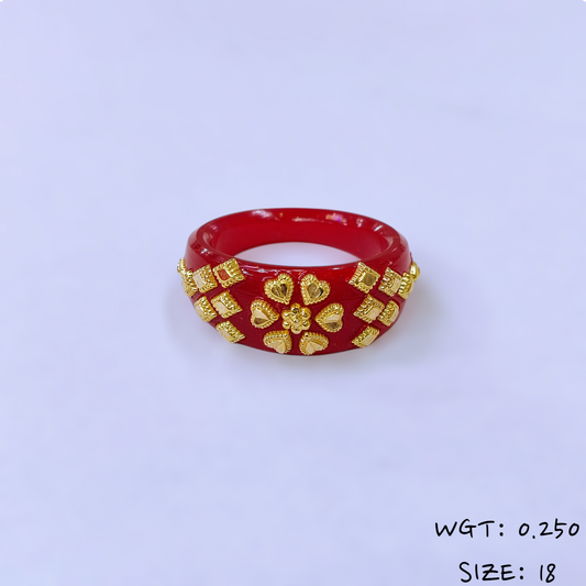 (GPR) TRJ (SIZE: 18) WGT: 0.250 GM APPROX (50 TONCH) KDM GOLD POLA RING FOR WOMEN 1 PIECE FOR GIFT (SOLD ON MRP)