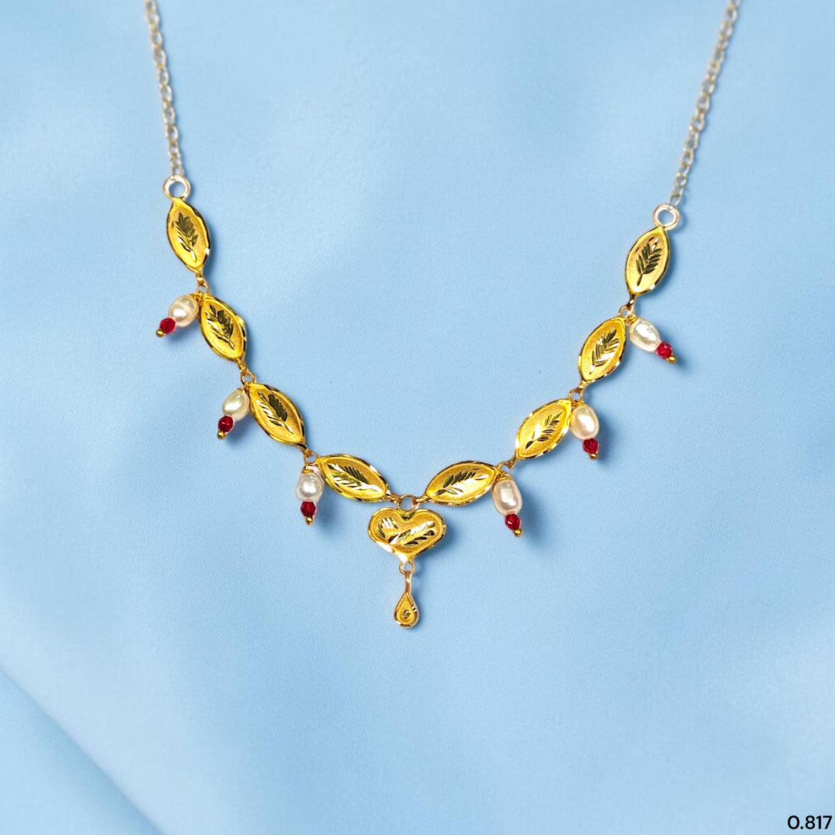GOLD NECKLACE-(WGT: 0.817 GM APPROX) BIS CERTIFIED HUID HALLMARK 375 9KT GOLD NECKLACE 1 PIECE FOR WOMEN WITH FREE ADJUSTABLE TASSEL. (T7E79U)