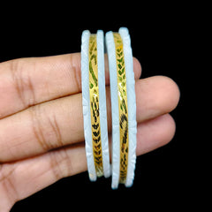 GSB9K- (I1S43V)-(1DGFW1) (SIZE:24) (WGT: 1.030 GM APPROX) BIS CERTIFIED HUID HALLMARK 375 9KT GOLD SAKHA BADHANO 1 PAIR FOR WOMEN (CHILA PATH DESIGN) NOT FOR REGULAR USE.