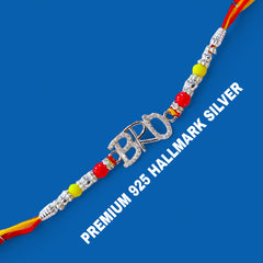 (RAKHI GIFTS) 925 HALLMARK SILVER RAKHI FOR RAKSHA BANDHAN GIFT FOR YOUR LOVING BROTHER (FREE DAIRYMILK CHOCOLATE INSIDE).