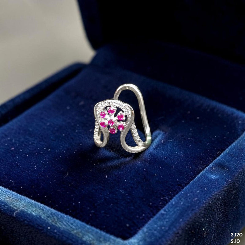 SILVER RING- SIZE:10 (WGT: 3.120 GM APPROX) HALLMARK 925 SILVER FINGER RING 1 PIECE FOR WOMEN (V RING BANKOK IMPORTED DESIGN)- NON EXCHANGEABLE -(SOLD ON MRP).