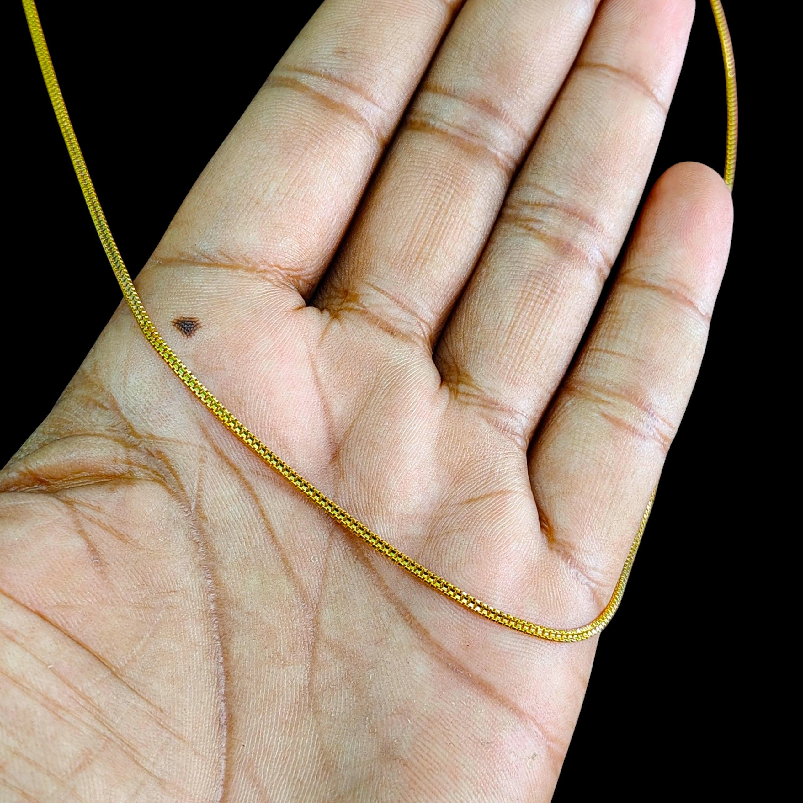 GOLD CHAIN- (WGT: 3.070 GM APPROX) BIS CERTIFIED HUID HALLMARK 9KT GOLD CHAIN WITH PENDANT (19 INCH) 1 PIECE FOR UNISEX.