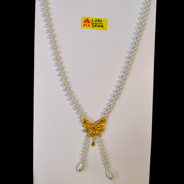 GOLD MOTI HAR- H9S35S (GMP22) BIS CERTIFIED WGT: 1.270 GM APPROX HUID HALLMARK 916 22KT GOLD TIE CHAIN 1 PIECE FOR YOUR BEAUTIFUL WIFE.