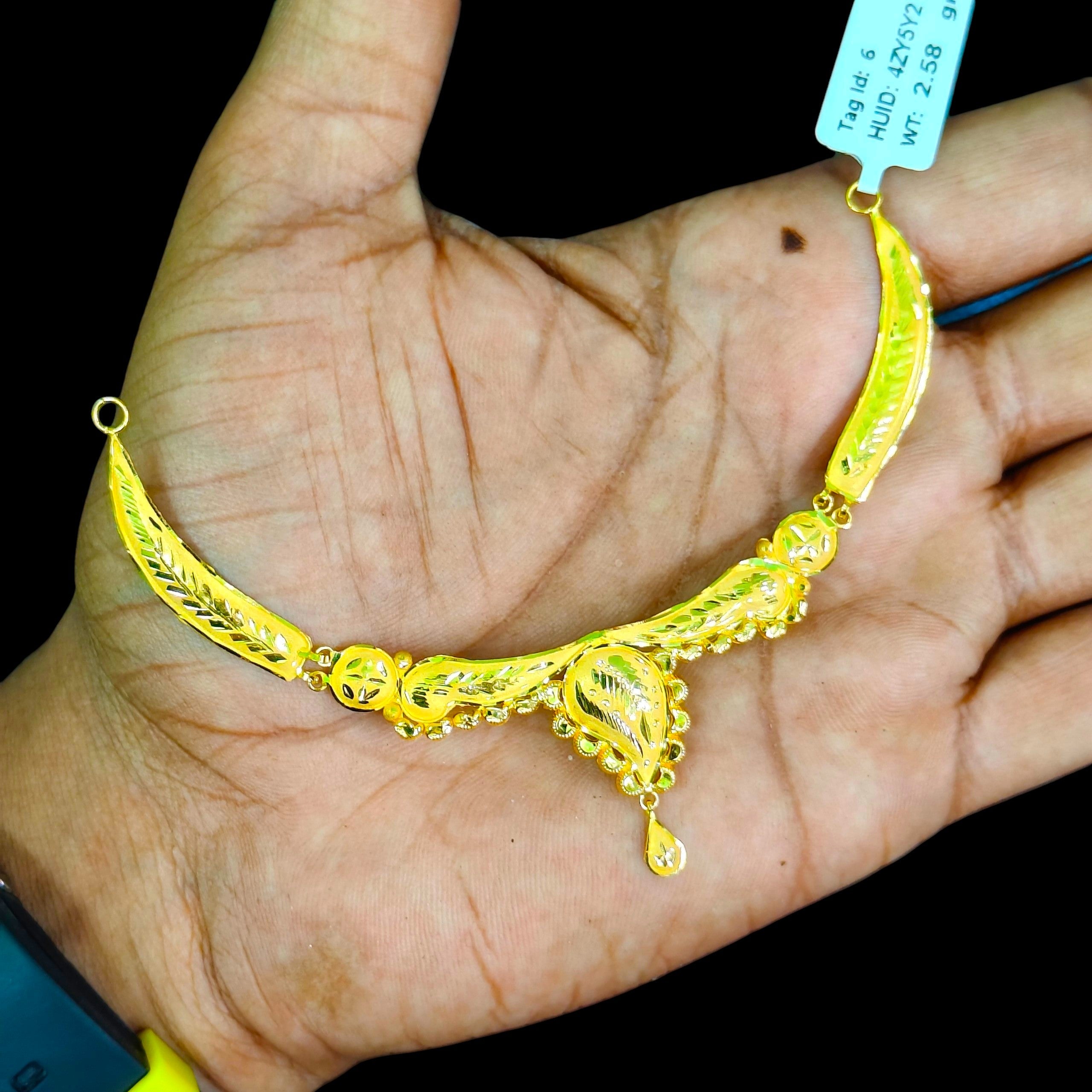 GOLD NECKLACE- BIS CERTIFIED HUID HALLMAR 916 22KT GOLD NECKLACE CHOKER (WGT: 2.580 GM) 1 PIECE FOR WOMEN.