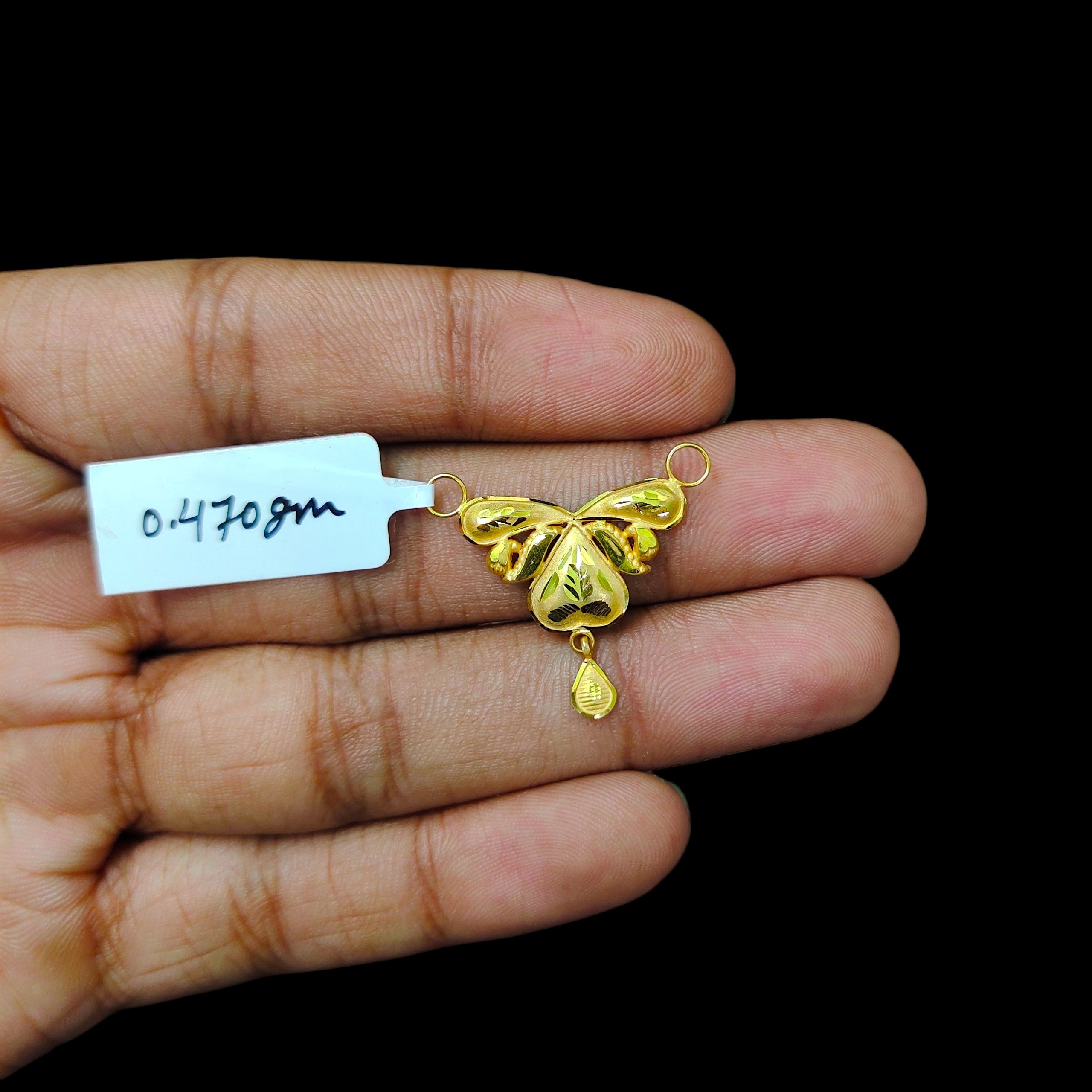 GOLD PENDANT- (WGT: 0.470 GM APPROX) BIS CERTIFIED HUID HALLMARK 375 9KT GOLD PENDANT FOR WOMEN 1 PIECE WITH FREE MANGALSUTRA & TASSEL.