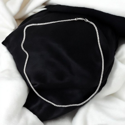 (SLCN) SILVER CHAIN 22 INCH - 625 SILVER CHAIN WGT: 10.040 GM APPROX 1 PIECE (UNISEX DESIGN) FOR MEN AND WOMEN.