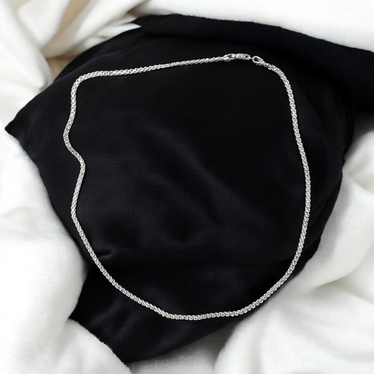 (SLCN) SILVER CHAIN 22 INCH - 625 SILVER CHAIN WGT: 10.040 GM APPROX 1 PIECE (UNISEX DESIGN) FOR MEN AND WOMEN.