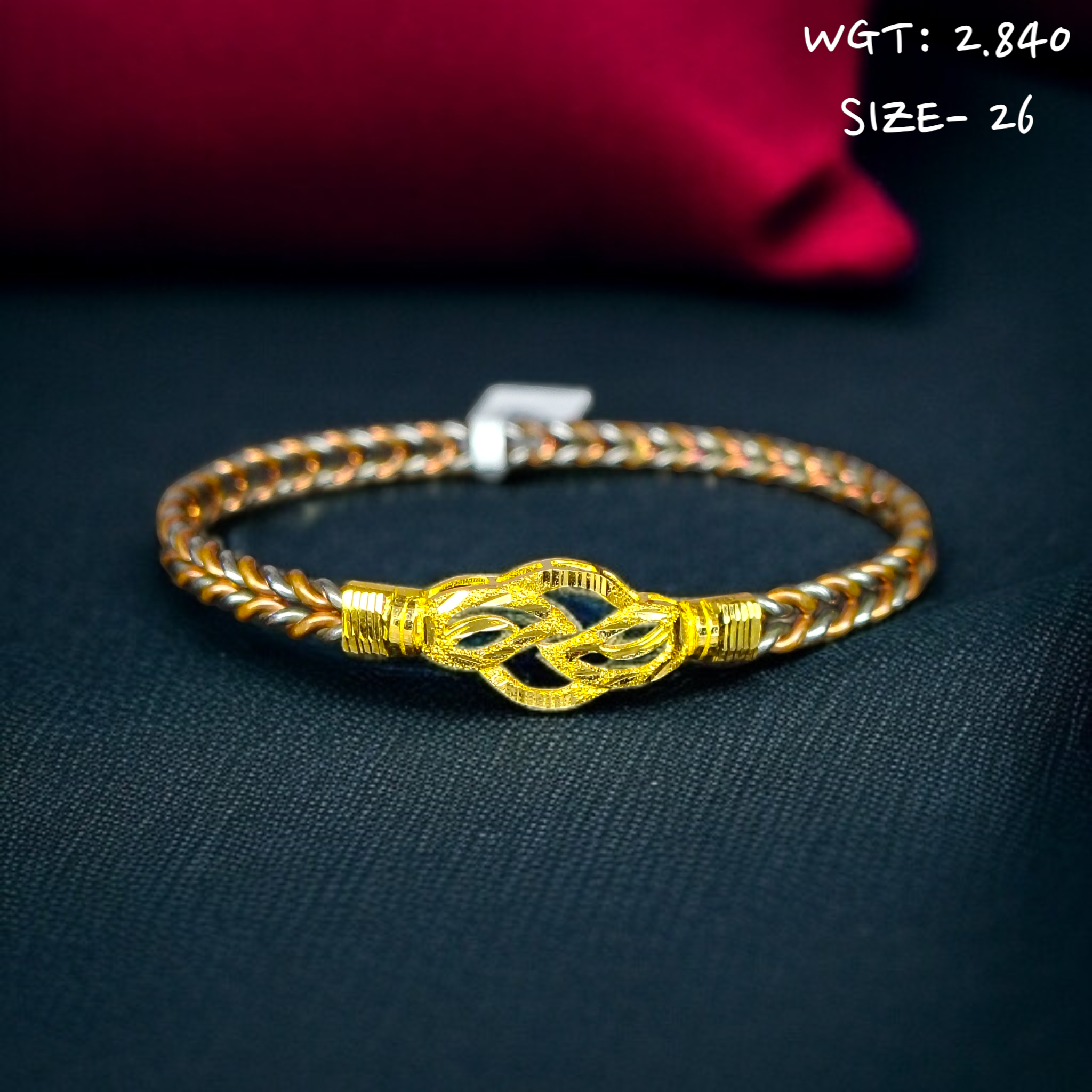 (GSN22) TRJ (SIZE: 26) WGT: 2.840 GM APPROX 22KT HUID HALLMARK GOLD NOA BANGLES 1 PIECE.