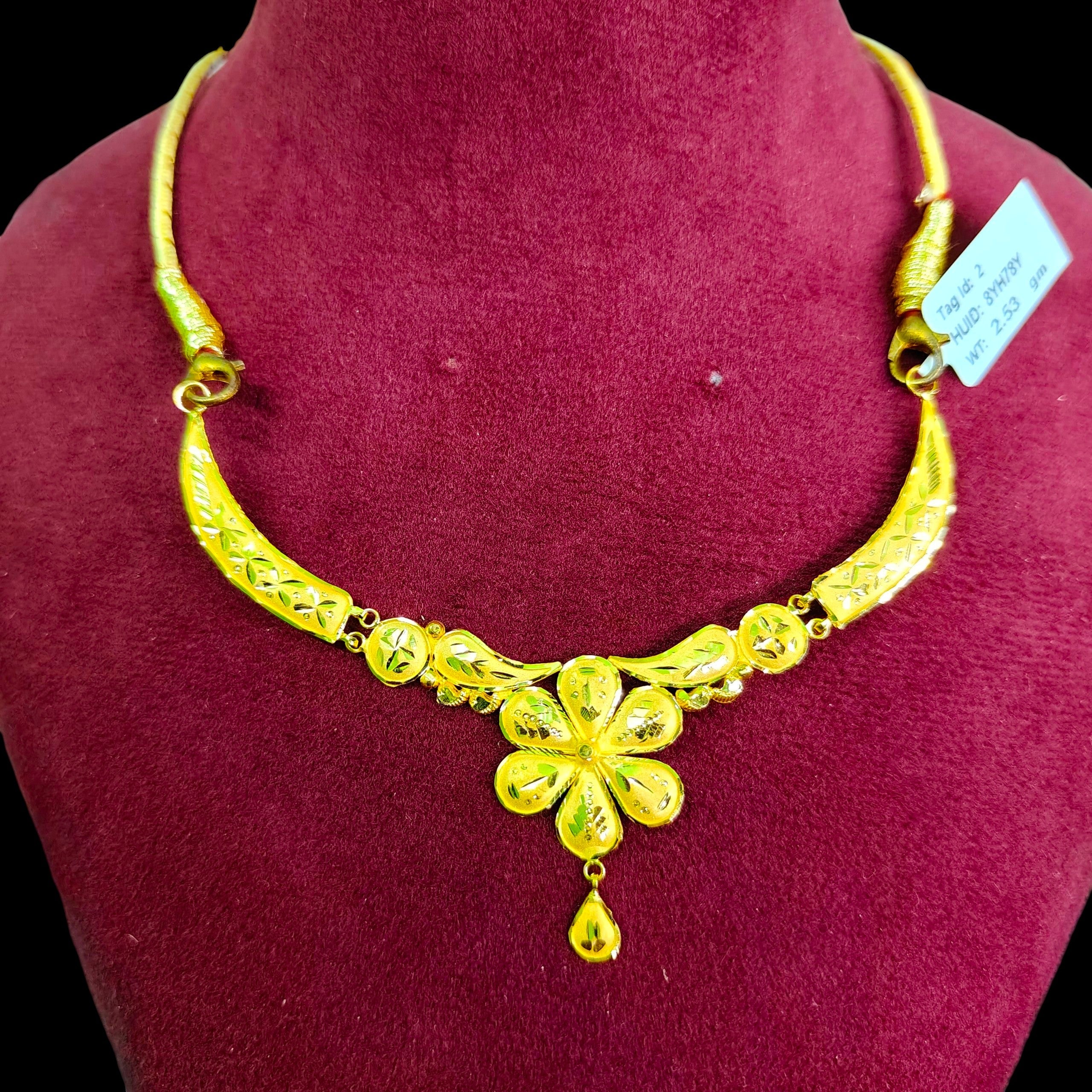 GOLD NECKLACE- BIS CERTIFIED HUID HALLMAR 916 22KT GOLD NECKLACE CHOKER (WGT: 2.530 GM) 1 PIECE FOR WOMEN.