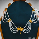 (GCN) RAJLAXMI WGT: 2.100 GM APPROX HUID HALLMARK 22KT GOLD MOTI NECKLACE 1 PIECE WITH ADJUSTABLE TASSEL.