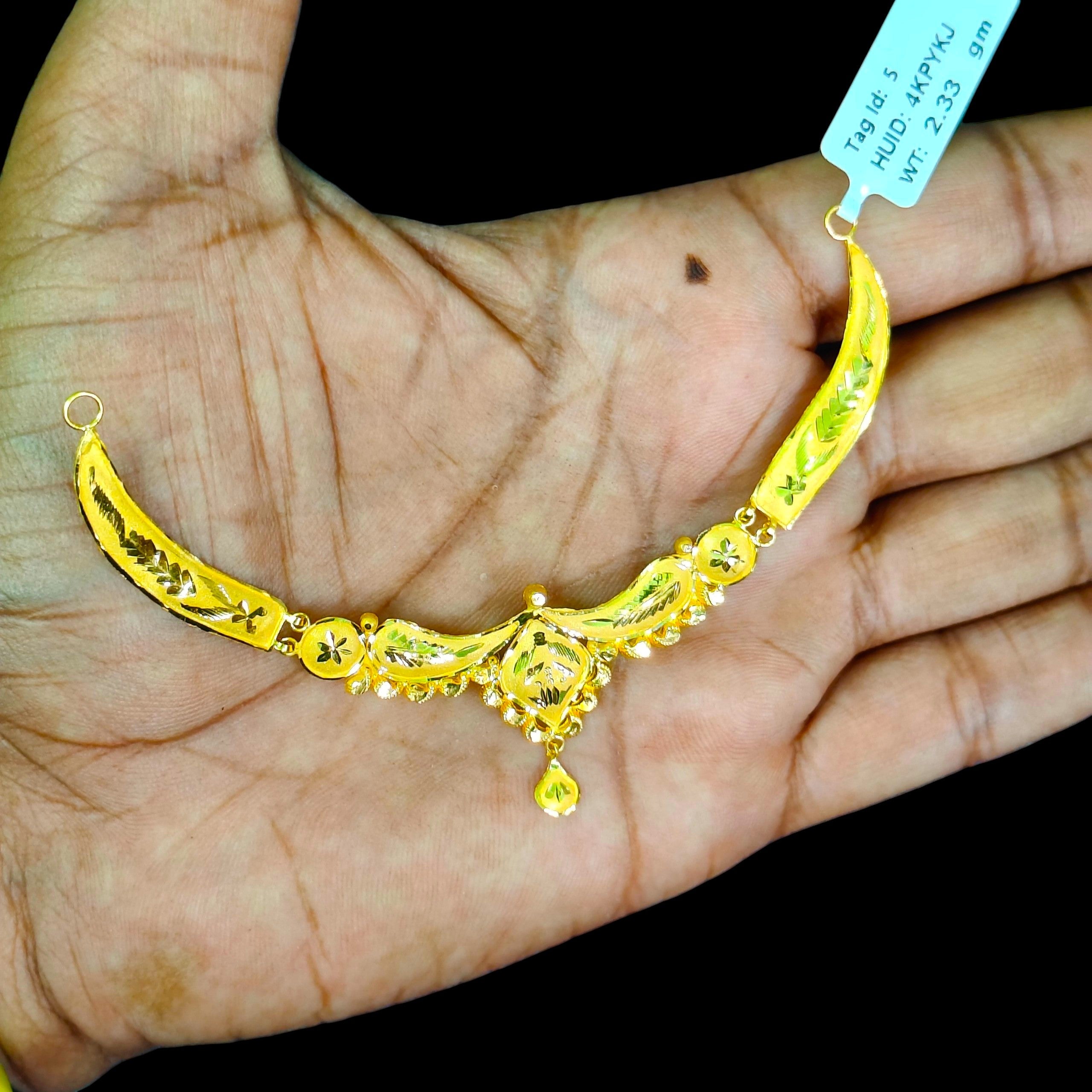 GOLD NECKLACE- BIS CERTIFIED HUID HALLMAR 916 22KT GOLD NECKLACE CHOKER (WGT: 2.330 GM) 1 PIECE FOR WOMEN.