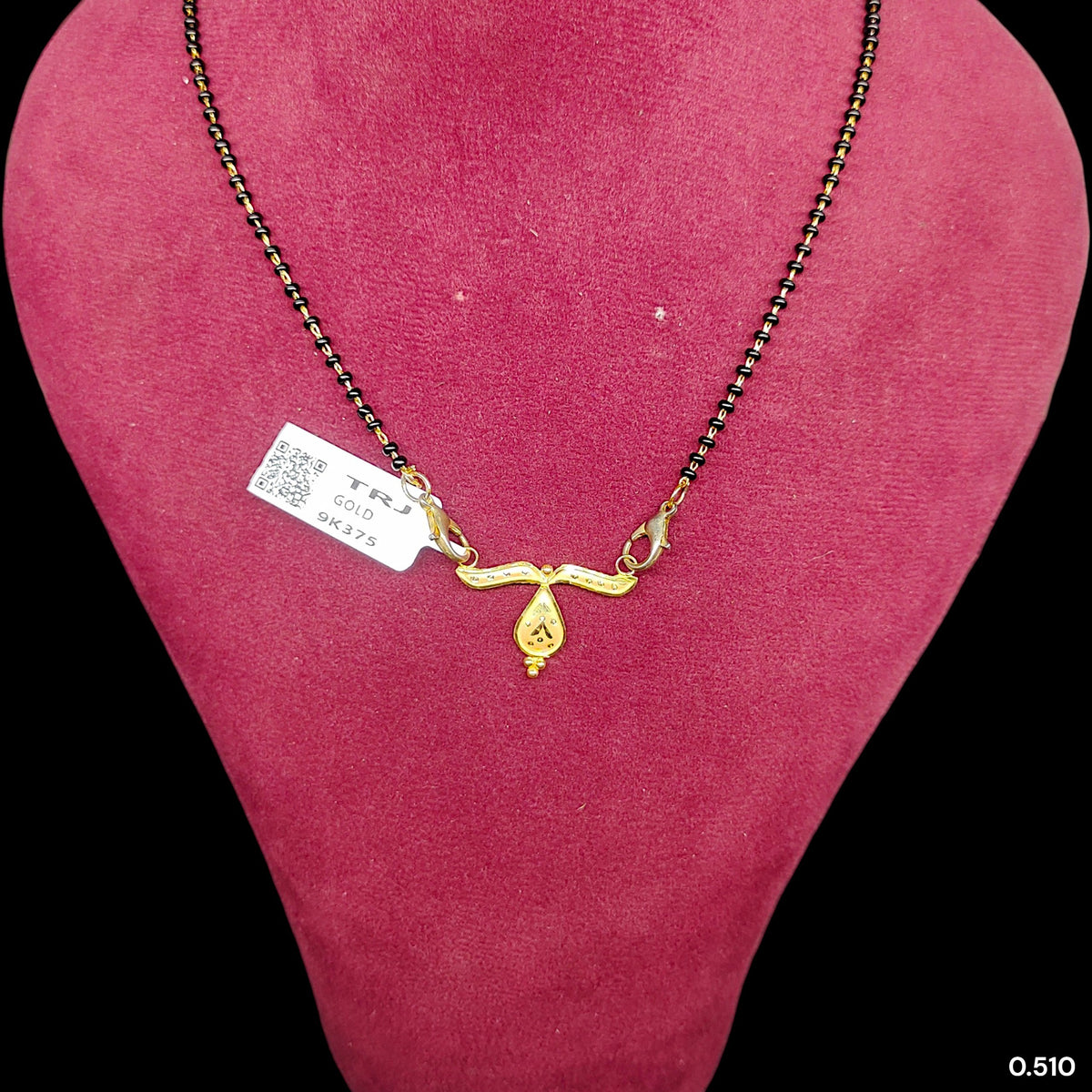 GPM9K- (WGT: 0.510 GM APPROX) BIS CERTIFIED HUID HALLMARK 375 9KT GOLD PENDANT FOR WOMEN 1 PIECE WITH FREE MANGALSUTRA & TASSEL. (AYSZNC)