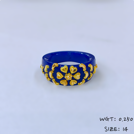 (GPR) TRJ (SIZE: 14) WGT: 0.250 GM APPROX (50 TONCH) KDM GOLD POLA RING FOR WOMEN 1 PIECE FOR GIFT (SOLD ON MRP)
