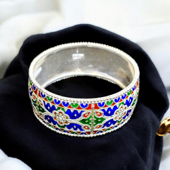 SILVER BANGLES- (SIZE 28) CERTIFIED BIS HALLMARK 925 SILVER CHUR (MANIPUR DESIGN) APPROX WGT: 50.850 GM (1 PIECE) FOR REGULAR USE FOR WOMEN.