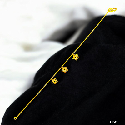 GOLD WRISTLET- BIS CERTIFIED HUID HALLMARK 375 9KT GOLD WRISTLET APPROX WGT: 1.150 FOR WOMEN.