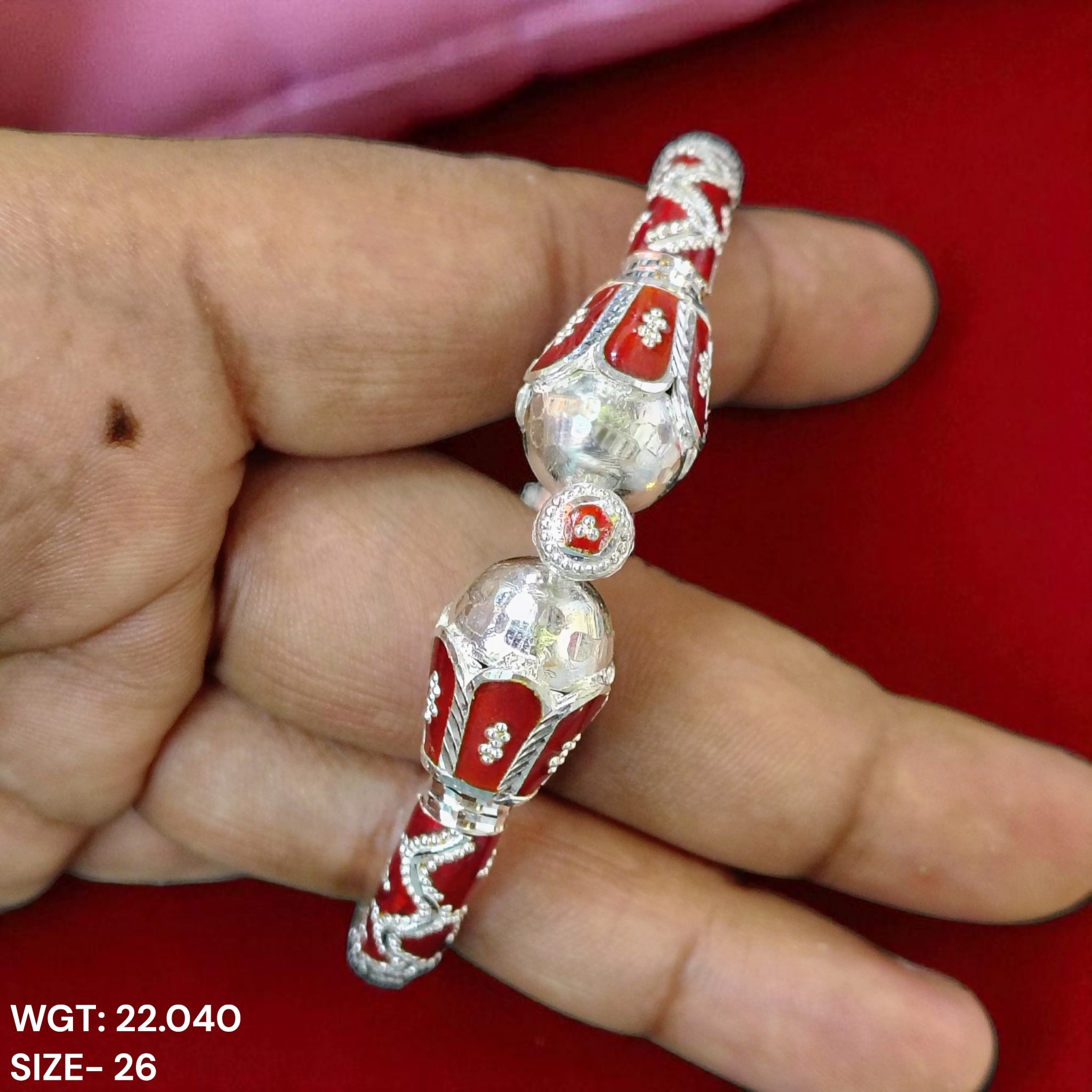 (SBA) RAJLAXMI (SIZE 26 KHILEN) CERTIFIED BIS HALLMARK 925 SILVER BALA (MANIPUR DESIGN) APPROX WGT: 22.040 GM (1 PIECE) FOR REGULAR USE FOR WOMEN.