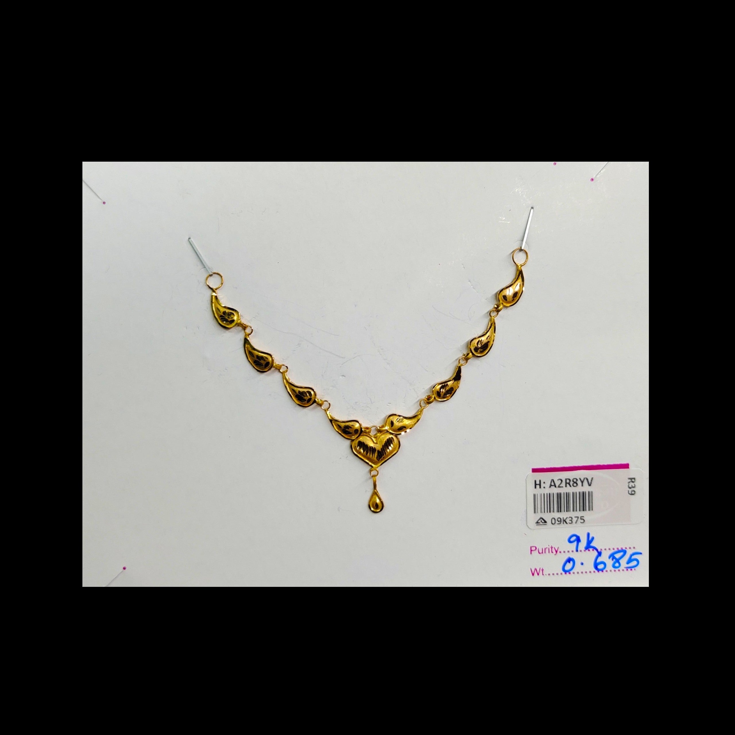 GOLD CHOKER NECKLACE-(WGT: 0.685 GM APPROX) BIS CERTIFIED HUID HALLMARK 9KT GOLD NECKLACE 1 PIECE FOR WOMEN.