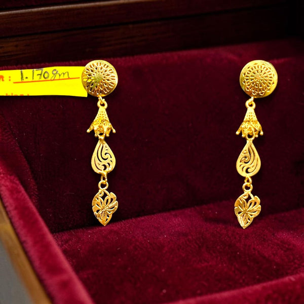 GOLD EARRINGS- WGT: 1.170 GM APPROX BIS CERTIFIED HUID HALLMARK 9KT GOLD EARRINGS 1 PAIR FOR WOMEN (BEST FOR GIFT IN MARRIAGE).