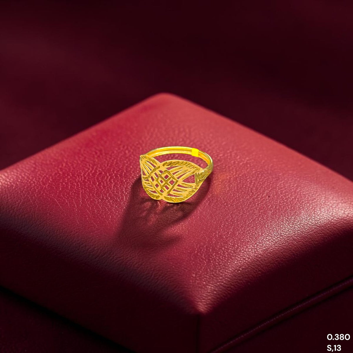 LADIES RING- (SIZE: 13) WGT: 0.380 GM APPROX BIS CERTIFIED HUID HALLMARK 9KT GOLD FINGER RING FOR WOMEN 1 PIECE. (11BVJ9)