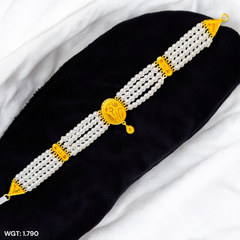 CERTIFIED BIS HUID HALLMARK 916 22KT GOLD MOTI CHOKER 1 PIECE (WGT:1.790 GM) WITH ADJUSTABLE TASSEL FOR GIFT IN MARRIAGE.