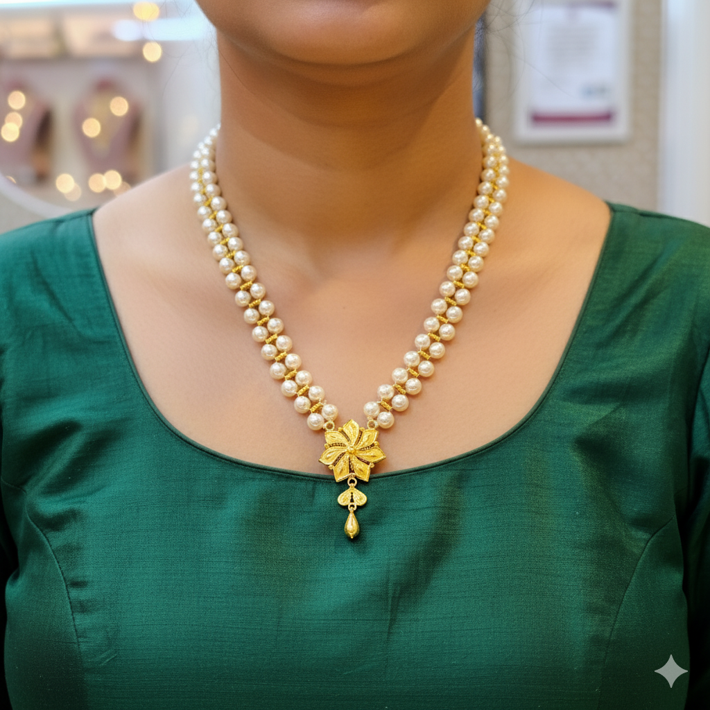 (GMP22) BIS CERTIFIED WGT: 0.980 GM APPROX HUID HALLMARK 916 22KT GOLD MOTI PENDANT 1 PIECE FOR YOUR BEAUTIFUL WIFE.